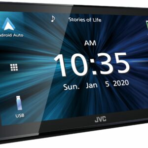 JVC - 6.8" Android Auto and Apple CarPlay Bluetooth Digital Media (DM) Receiver with Rear Camer input and SiriusXM Ready - Black