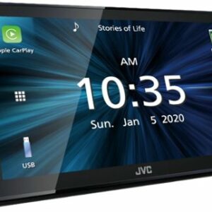 JVC - 6.8" Android Auto and Apple CarPlay Bluetooth Digital Media (DM) Receiver with Rear Camer input and SiriusXM Ready - Black