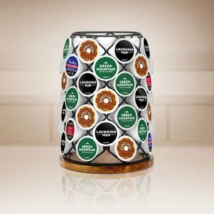 Keurig - Wood & Wire 49 K-Cup Single-Serve Coffee Pods Rotating Carousel - Black/Tan