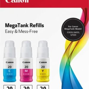 Canon - GI-20 3-Pack Ink Bottles - Cyan/Magenta/Yellow