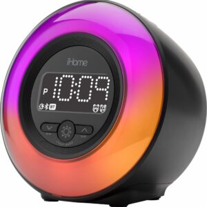 iHome - PowerClock Glow - Bluetooth Color Changing FM Alarm Clock Radio - Black