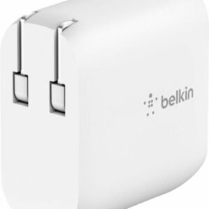 Belkin - 24W Dual Port USB Wall Charger with USB C Cable - Fast Charging for iPhone, Galaxy , Pixel & More - White