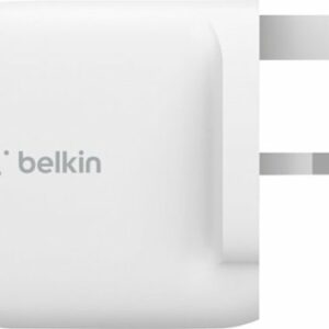 Belkin - 24W Dual Port USB Wall Charger with USB C Cable - Fast Charging for iPhone, Galaxy , Pixel & More - White