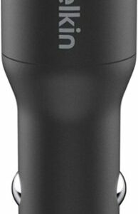 Belkin - 24W Dual USB Car Charger - 2 12W USB A Ports with USB-C Cable - Fast Charging iPhone, Samsung Galaxy, AirPods & More - Black