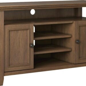 Simpli Home - Amherst Wide Transitional TV Media Stand for Most TVs up to 60" - Rustic Natural Aged Brown