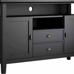 Simpli Home - Redmond Solid Wood 54 inch Wide Transitional TV Media Stand For TVs up to 60 inches - Black