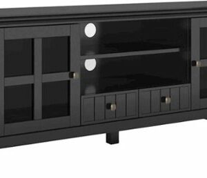 Simpli Home - Acadian Solid Wood 60 inch Wide Transitional TV Media Stand For TVs up to 65 inches - Black