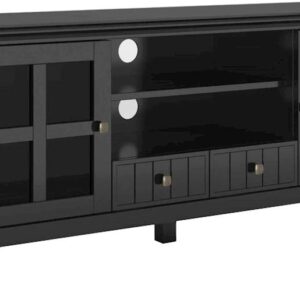 Simpli Home - Acadian Solid Wood 60 inch Wide Transitional TV Media Stand For TVs up to 65 inches - Black