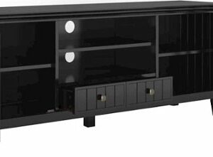 Simpli Home - Acadian Solid Wood 60 inch Wide Transitional TV Media Stand For TVs up to 65 inches - Black