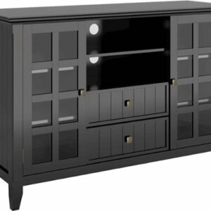 Simpli Home - Acadian Solid Wood 53 inch Wide Transitional TV Media Stand For TVs up to 60 inches - Black