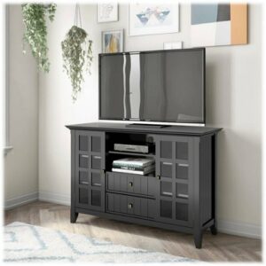 Simpli Home - Acadian Solid Wood 53 inch Wide Transitional TV Media Stand For TVs up to 60 inches - Black