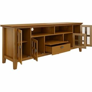 Simpli Home - Artisan Solid Wood 72 inch Wide Transitional TV Media Stand For TVs up to 80 inches - Honey Brown