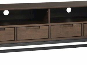 Simpli Home - Banting Modern Industrial TV Media Stand for Most TVs up to 65" - Walnut Brown