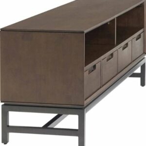 Simpli Home - Banting Modern Industrial TV Media Stand for Most TVs up to 65" - Walnut Brown