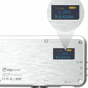 Digipower - The Streamer - 112 LED Rechargeable On Camera and Smartphone Compact Video Light 3100K-5500K - Silver