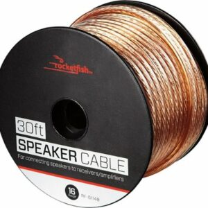 Rocketfish™ - 30' 16 Gauge Pure Copper Speaker Wire - Clear