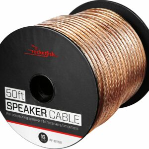 Rocketfish™ - 50' 16 Gauge Pure Copper Speaker Wire - Clear