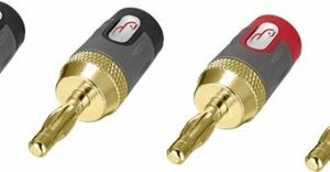 Rocketfish™ - 24k Gold Plated Toolless Speaker Banana Plugs (4 Pack) - Red/Black