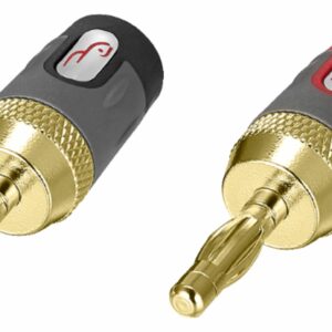 Rocketfish™ - 24k Gold Plated Toolless Speaker Banana Plugs (4 Pack) - Red/Black