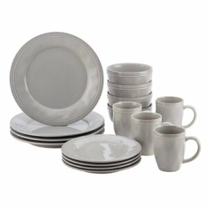 Rachael Ray - Cucina 16-Piece Ceramic Dinnerware Set - Sea Salt Gray