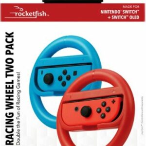 Rocketfish™ - Joy-Con Racing Wheel Two Pack For Nintendo Switch & Switch OLED - Red/Blue