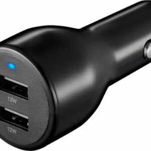 Insignia™ - 24W Dual USB Port Vehicle Charger - Black