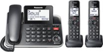 Panasonic - KX-TGF882B Link2Cell DECT 6.0 Expandable Corded/Cordless Phone with Digital Answering System and Smart Call Blocker - Black