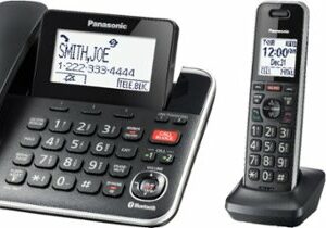 Panasonic - KX-TGF882B Link2Cell DECT 6.0 Expandable Corded/Cordless Phone with Digital Answering System and Smart Call Blocker - Black