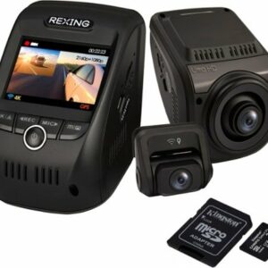 Rexing - V1P Max Plus Real 4K UHD Dual-Channel Front and Rear Wi-Fi Dash Camera - Black