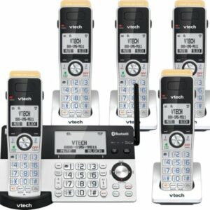 VTech - 5 Handset Connect to Cell Answering System with Super Long Range - Silver and Black