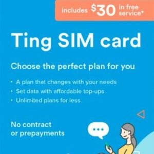 Ting Mobile - Sim Card Kit w/$30 service credit included - Blue