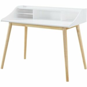 Adore Decor - Alton Mid-Century Modern Wood Writing Desk - Fresh White