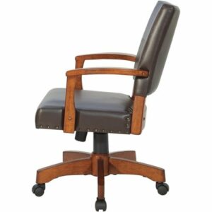 OSP Home Furnishings - Wood Bankers 5-Pointed Star Wood and Steel Office Chair - Espresso