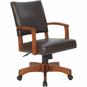 OSP Home Furnishings - Wood Bankers 5-Pointed Star Wood and Steel Office Chair - Espresso