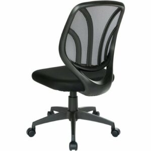 Office Star Products - Ventilated 5-Pointed Star Mesh Fabric Task Chair - Black