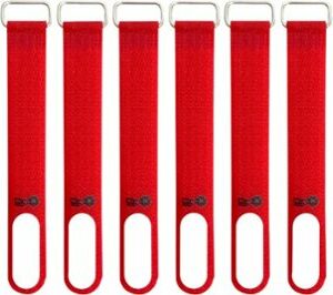 Wrap-It Storage - Cinch-Straps, 5" 10-Pack Write on Label for Cord Identification and Cable Management, Reusable Multi-Purpose Straps - Red