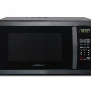 Farberware - Classic 1.1 Cu. Ft. Countertop Microwave Oven - Black stainless steel