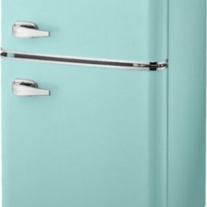 Insignia™ - Retro 3.1 cu. ft.  Mini Fridge with Top Freezer - Mint