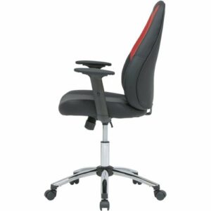 SD Gaming - Gaming 5-Pointed Star Polyurethane and Vegan Leather Office Chair - Black/Red/Chrome