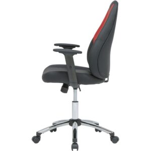 SD Gaming - Gaming 5-Pointed Star Polyurethane and Vegan Leather Office Chair - Black/Red/Chrome