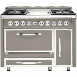 Viking - Tuscany 6.2 Cu. Ft. Freestanding Double Oven Dual Fuel True Convection Range - Pacific Gray