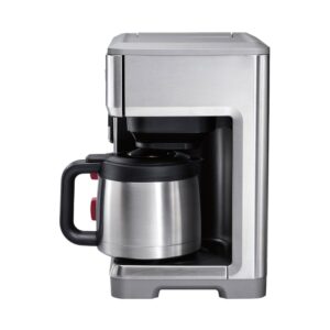 Wolf Gourmet - 10-Cup Coffee Maker with Water Filtration - Stainless Steel/Red Knob