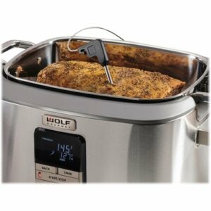 Wolf Gourmet - 7qt Multi Cooker - Stainless Steel/Red Knob