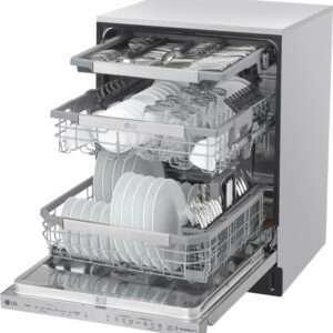 LG - 24" Top Control Smart Built-In Stainless Steel Tub Dishwasher with 3rd Rack, QuadWash and 44db - Stainless Steel