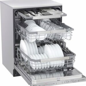 LG - 24" Top Control Smart Built-In Stainless Steel Tub Dishwasher with 3rd Rack, QuadWash and 44db - Stainless Steel