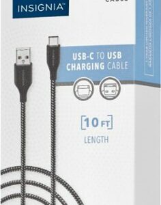 Insignia™ - 10' USB-A to USB-CA Charge-and-Sync Cable - Charcoal