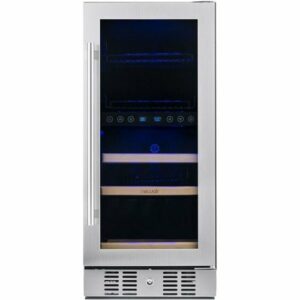 NewAir - Premium 9-Bottle Dual Zone Wine Cooler - Stainless Steel