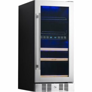 NewAir - Premium 9-Bottle Dual Zone Wine Cooler - Stainless Steel