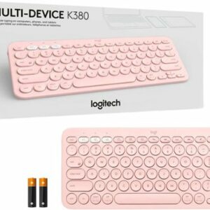 Logitech - K380 TKL Wireless Scissor Keyboard for PC, Laptop, Windows, Mac, Android, iPad OS, Apple TV - Rose