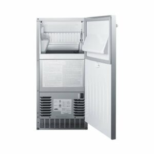 Summit Appliance - 15" 62-Lb. Freestanding Icemaker - Stainless Steel